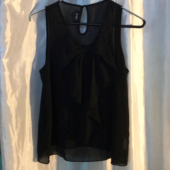 Sheer Black Sleeveless Dressy Blouse - Picture 3 of 4